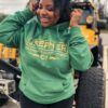 Golden print on Green JeepHer Hoodie