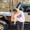 Jeep TJ with very cool white JeepHer Hoodie